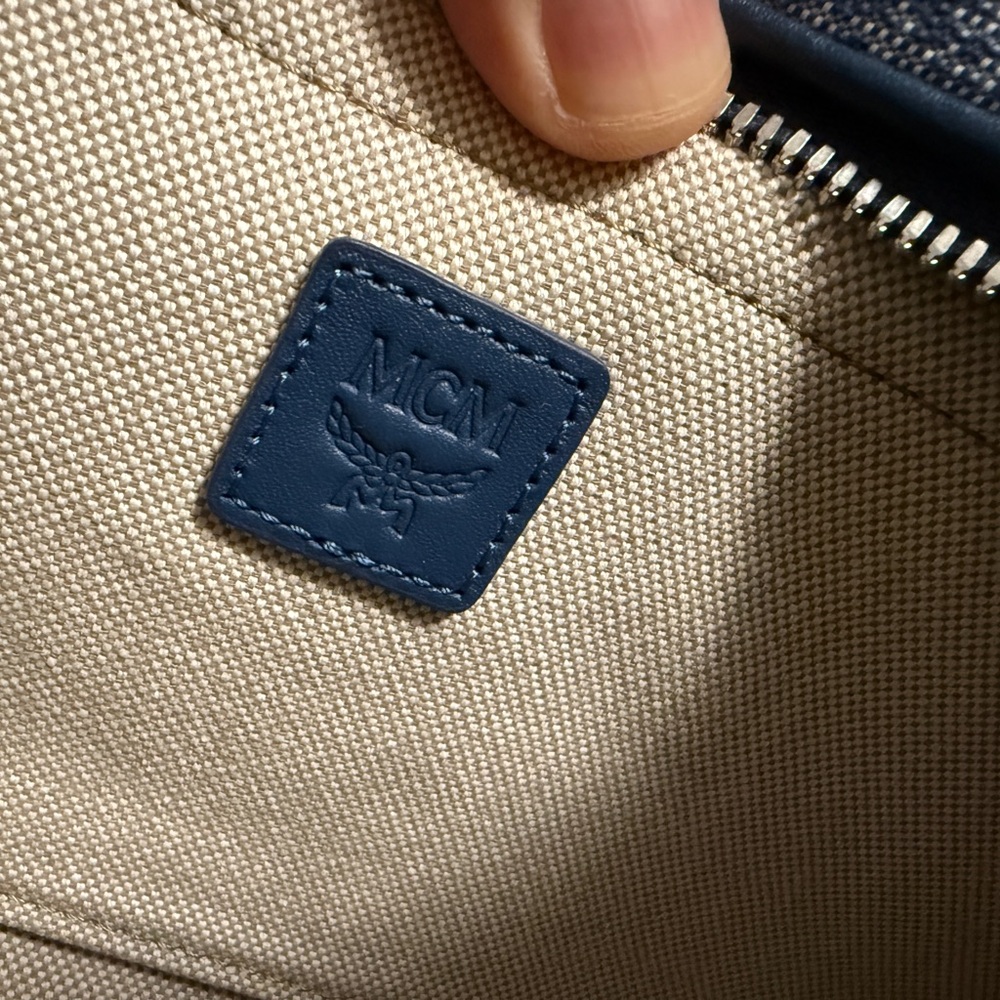 MCM Denim Blue Monogram Satchel Boston bag - Picture 9 of 9